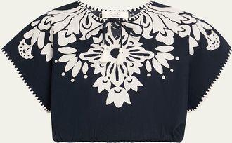 Sea New York Liliana Appliqué Crop Top