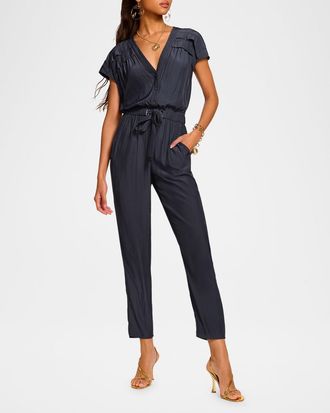Ramy Brook Aletha Short-Sleeve Jumpsuit