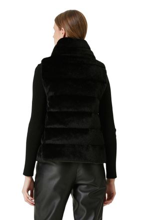 Herno Faux Fur Puffer Vest - Black