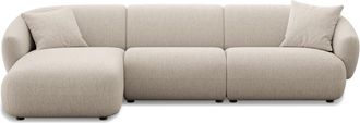 Castlery Auburn Chaise Sectional Sofa Left Facing Customized, Performance Classic Twill Light Grey, Spill Resistant, Modular for Castlery