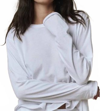 The Great. Long Sleeve Crop Tee In True White
