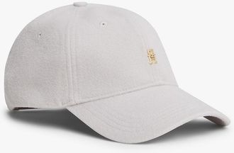 Tommy Hilfiger Womens Monogram Logo Melton Wool Baseball Cap - Grey