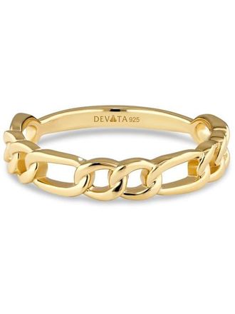 Devata Figaro Link Ring in Gold Plated Sterling Silver in Yellow Gold at Nordstrom, Size 8