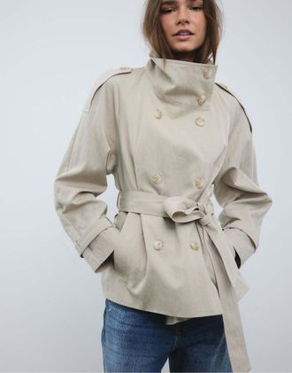 Stradivarius Trench accollato beige-Neutro