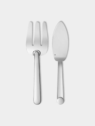 Puiforcat Normandie Silver-Plated Fish Serving Fork and Knife