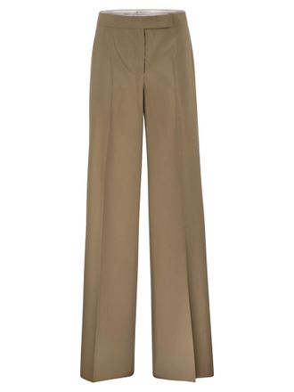 Max Mara Mxsbronte Virgin Wool And Silk Wide Leg Trousers