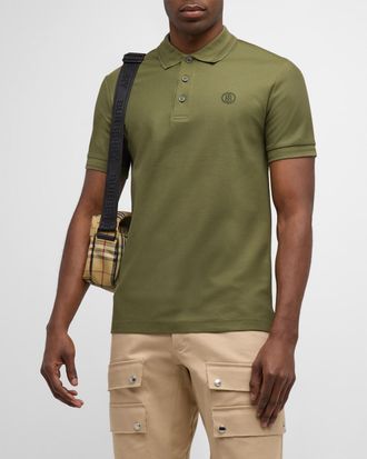 Burberry Mens Eddie Polo Shirt with Check Placket