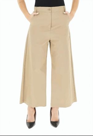 Weekend Wide Leg Cotton Blend Trousers