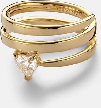 Anita Ko Anello Coil in oro giallo 18kt (750/1000) con diamanti