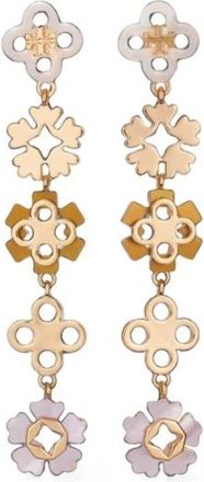 Tory Burch Pendientes lineales Forget Me Not - Accessories - Mujer - Beige - ONE SIZE