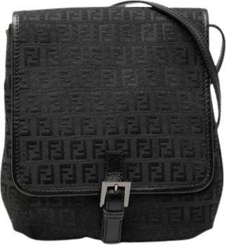 Fendi Pre-owned Vintage Crossbody Bag - Dames - Vintage Schoudertas - Zwart - ONE Size - Leer - Vintage