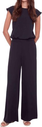 UP Solid Vegan Silk Wide Leg Pant In Black