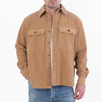 Saint Laurent Corduroy Long-Sleeved Overshirt, Size X-Large