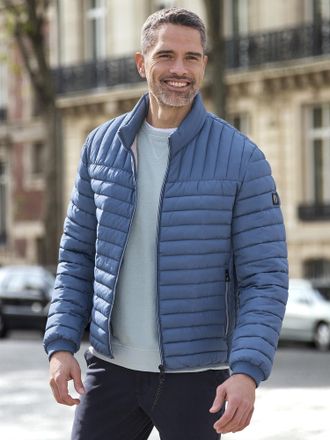 Lerros Steppjacke LERROS Leichter Herren Steppblouson, Herren, Gr. L, blau (crispy blau), 100% Polyester, Jacken Steppjacke