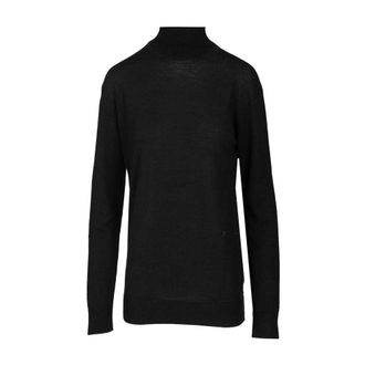 Courr&egrave;ges Off Shoulder Light Wool Top - female - Courr&egrave;ges - Turtlenecks - Black - M - Knitwear