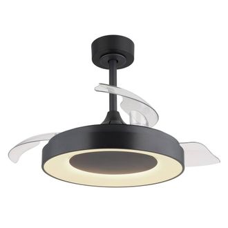 Netlighting Elina 3 Blade Ceiling Fan Grey 1x RGB LED Dimmable 2700 6500K Timer
