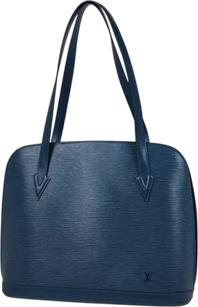 Louis Vuitton Epi Toledo Blue Epi Leather Handbag Tote Bag (Pre-Owned)