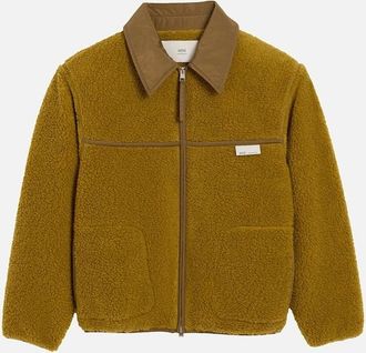 Ami Mens Wool Blend Fleece Jacket Brown - Size: 40/Regular