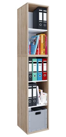 ebuy24 Estante De Madera Vcm De Pie Gabinete De Archivo De Ahorro De Espacio Dimensiones Aprox. Al. 184 X An. 35 X T. 37 Cm Estante Elegante Estante De Ofici