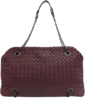 Bottega Veneta Pre-owned Shoulder Bags, female, Red, Size: ONE SIZE Pre-owned Intrecciato Handbag