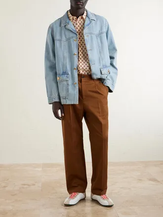 Valentino Garavani Straight-Leg Cotton-Gabardine Trousers