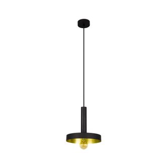 Netlighting Whizz 1 Light Dome Ceiling Pendant Black Gold E27