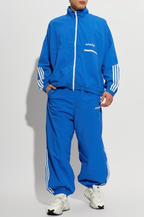 adidas Zip-up Sweatshirt With Embroidered Logo, Mens, Blue