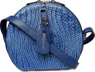 Roberta M Blauw Rundleer Tas