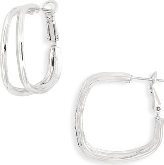Nordstrom Rack Square Double Hoop Earrings in Silver at Nordstrom Rack