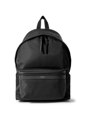 Saint Laurent City Leather-Trimmed Shell Backpack