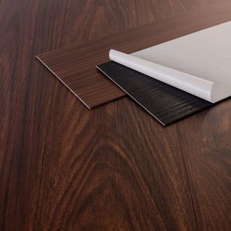 ML Design Ml-design - Suelo Vin&iacute;lico Adhesivo De Pvc 4,46m&sup2; Color Nogal Marr&oacute;n Rojizo Grosor 2mm Planchas De Vinilo Autoadhesivas 91,5x15,3cm 32xl&aacute;minas Aspecto