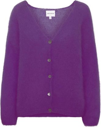 Americandreams Cornelia LS Cardigan - Dames - Vesten - Paars - L - Wol - Truien & Vesten