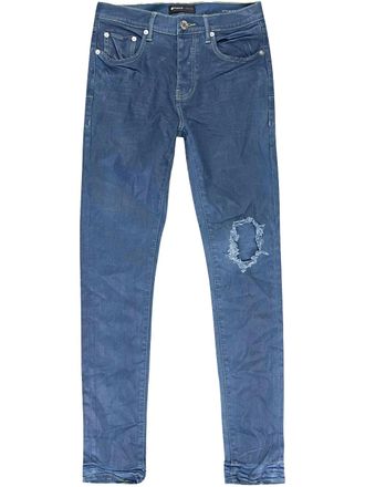 Purple Blue straight jeans met contrasterende stiksels - Blauw