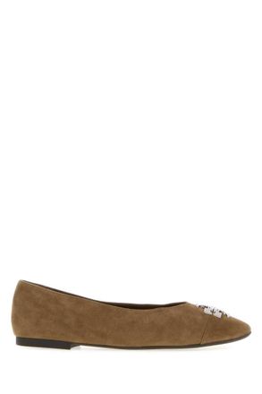 Tory Burch Brown Logo Ballet Flats