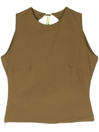 Sunnei Buco cut-out detailing top - women - Polyester/Virgin Wool/Elastane - M - Green