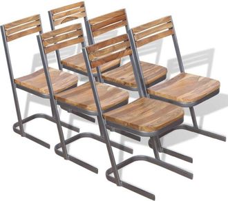 vidaXL Sillas De Comedor 6 Unidades Madera Maciza De Teca Vidaxl