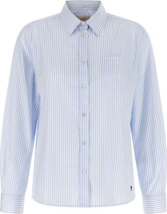 Max Mara Shirts, female, Blue, M, Bahamas Striped Cotton Poplin Shirt