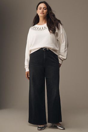 Good American Good Skate High-Rise Crop Wide-Leg Jeans