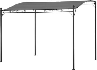 Happy Garden Pérgola mural de 3 × 2,5 m de acero antracita con tejido gris