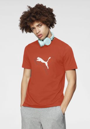 Puma T-Shirt PUMA ESS+ LOGO LAB CAT TEE, Herren, Gr. XXL, rot (rotmazing), Jersey, Obermaterial: 100% Baumwolle, unifarben, regular fit normal, Rundhals, S