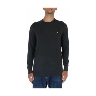 Lyle & Scott Round-neck Knitwear, male, Gray, Size: S Crew Neck Jumper