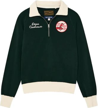 Deus Racing Green Specter Zip Sweatshirt - Heren - Polos - Groen - XL - Katoen - Tops