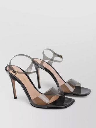 Gianvito Rossi plexi sandals open square toe design