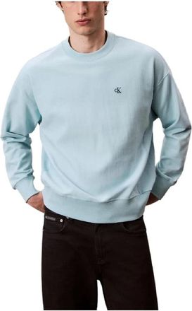 Calvin Klein Hoodies & sweatvesten, Heren, Blauw, L, Regular Crewneck Sweatshirt