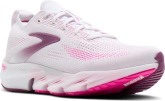 Brooks Glycerin Flex Running Sneaker in White/Cyber Pink/Argyle at Nordstrom, Size 11.5