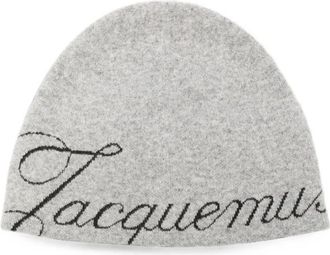 Jacquemus Grey Logo Beanie Cap