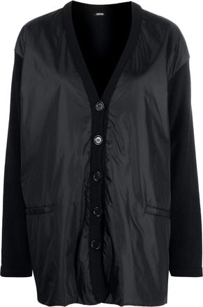 Aspesi hybrid button-up cardigan - women - Wool/Polyester/Polyamide - 36 - Black