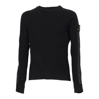 Premiata Round-neck Knitwear, male, Black, Size: 2XL Maglia Girocollo a Costine