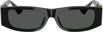 Versace Logo-Embellished Black Acetate Sunglasses - Black