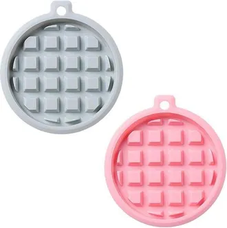 OEM Juego De 2 Moldes De Silicona Para Gofres, Magdalenas, Gofreras, Chocolate, Caramelos Y Jab&oacute;n, En Color Gris Y Rosa (redondos: 9,7 X 9,7 X 1 Cm)